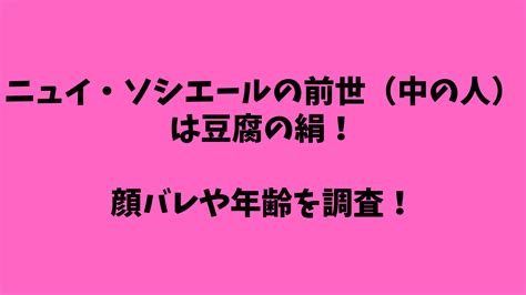 ニュイ 前世|【顔バレ】ニュイソシエールの前世（中の人）は豆腐の絹！年齢。